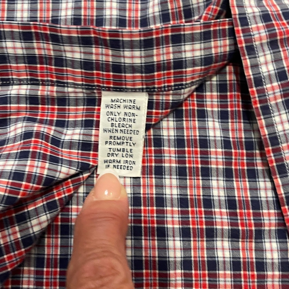 Polo Ralph Lauren Mens XL Classic Fit Red White Blue Plaid Short Sleeve Shirt - Picture 5 of 5